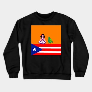 Sporty Puerto Rico Design on Black Background Crewneck Sweatshirt